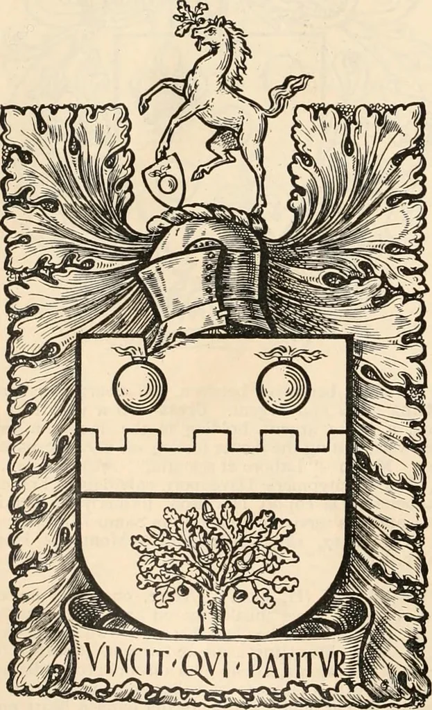 An illustration from Armorial families : a directory of gentlemen of coat-armour, 1905, leaf 793
