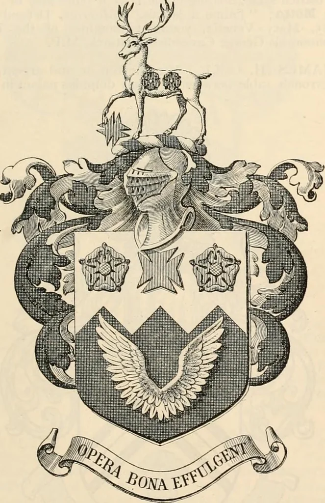 An illustration from Armorial families : a directory of gentlemen of coat-armour, 1905, leaf 802