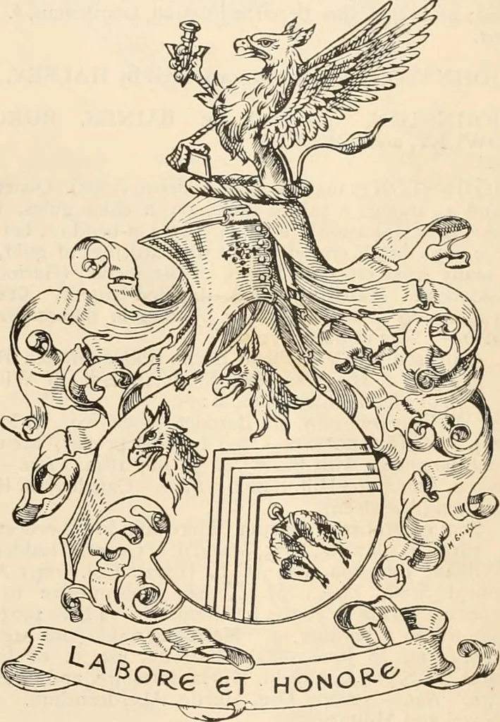 An illustration from Armorial families : a directory of gentlemen of coat-armour, 1905, leaf 818
