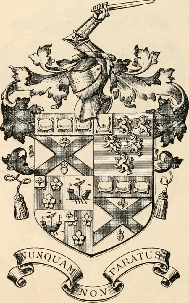 An illustration from Armorial families : a directory of gentlemen of coat-armour, 1905, leaf 819