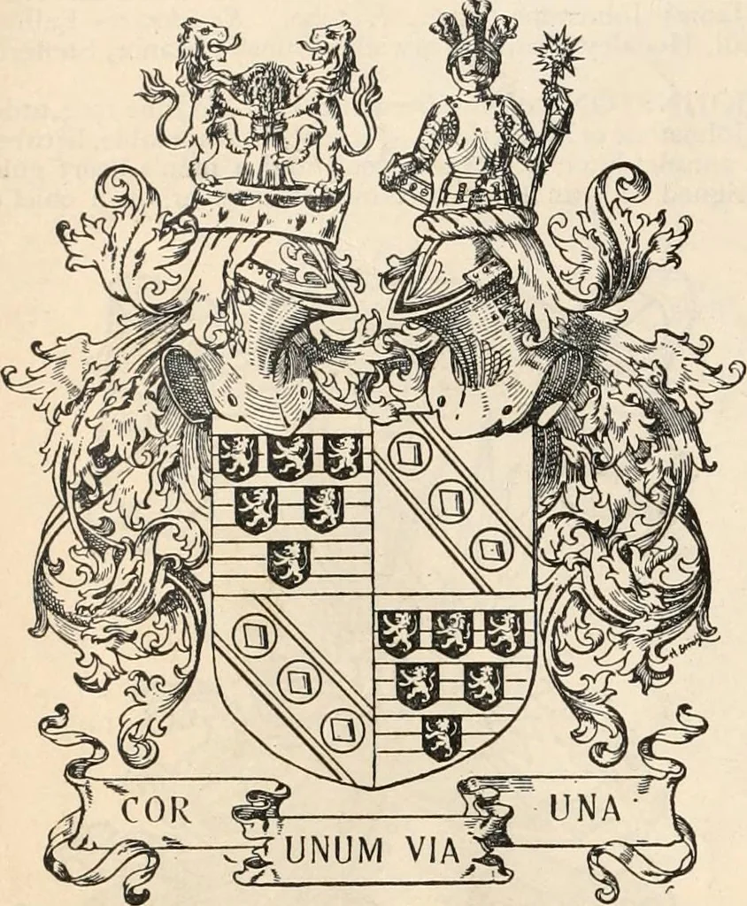 An illustration from Armorial families : a directory of gentlemen of coat-armour, 1905, leaf 823