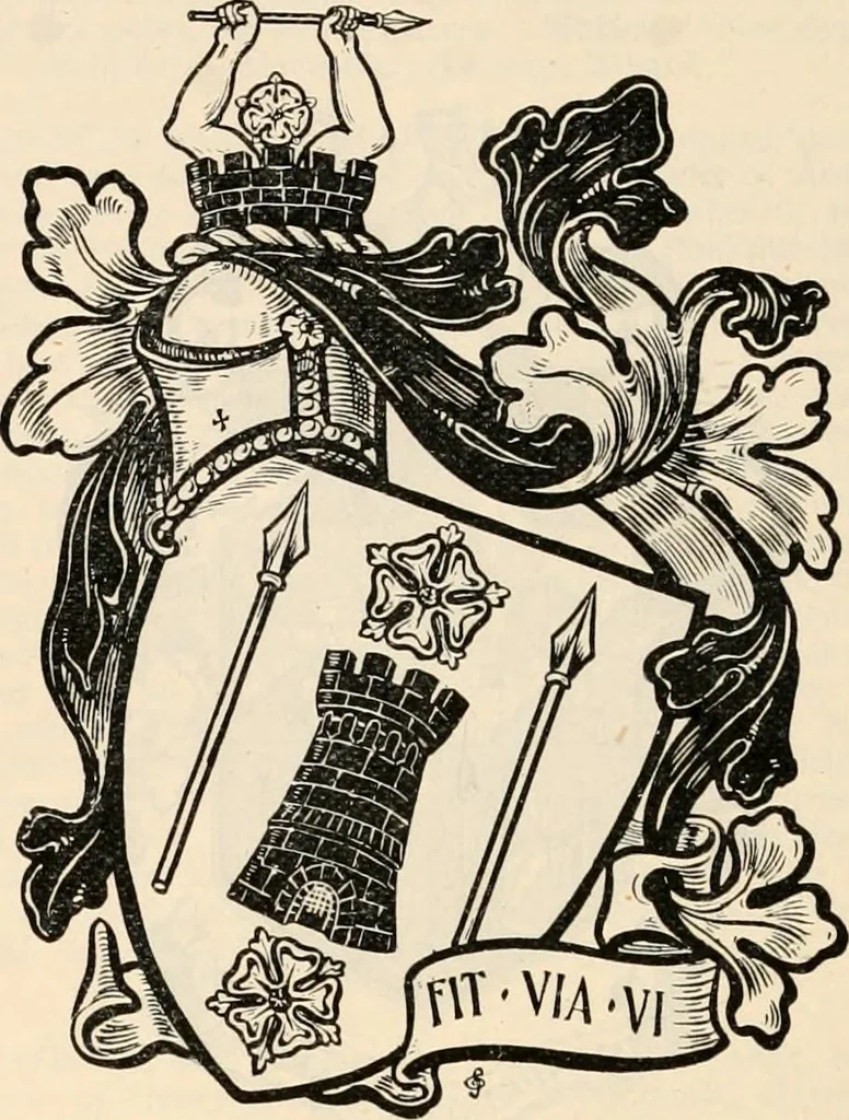 An illustration from Armorial families : a directory of gentlemen of coat-armour, 1905, leaf 833