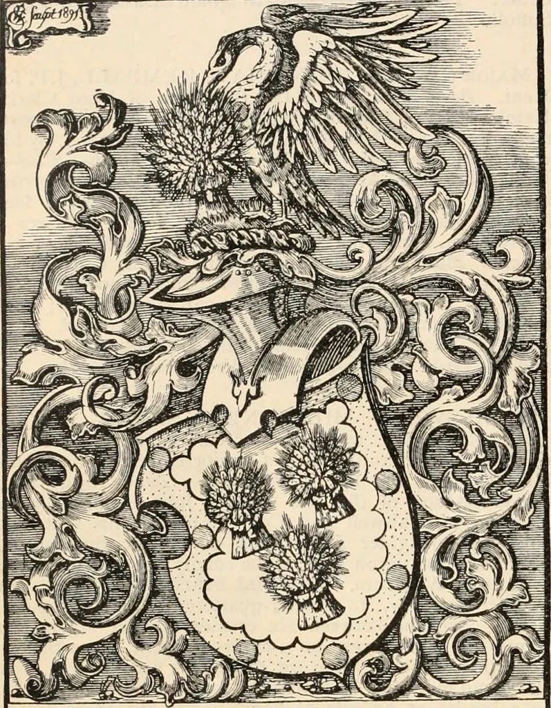An illustration from Armorial families : a directory of gentlemen of coat-armour, 1905, leaf 839