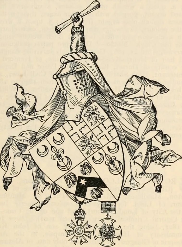 An illustration from Armorial families : a directory of gentlemen of coat-armour, 1905, leaf 842