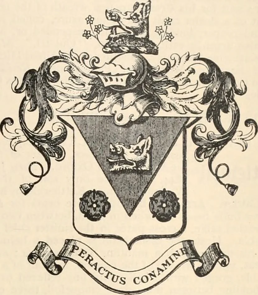 An illustration from Armorial families : a directory of gentlemen of coat-armour, 1905, leaf 844