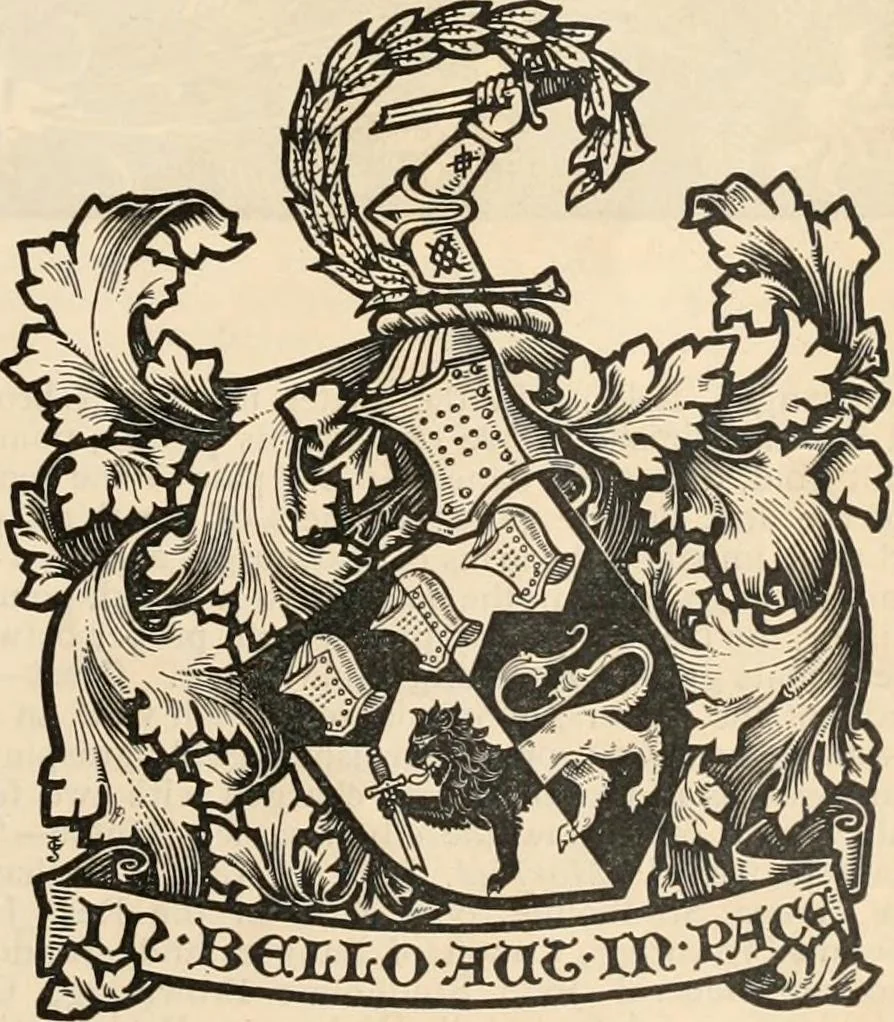 An illustration from Armorial families : a directory of gentlemen of coat-armour, 1905, leaf 854