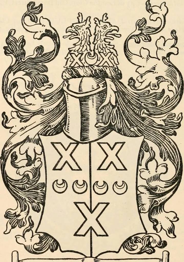 An illustration from Armorial families : a directory of gentlemen of coat-armour, 1905, leaf 871