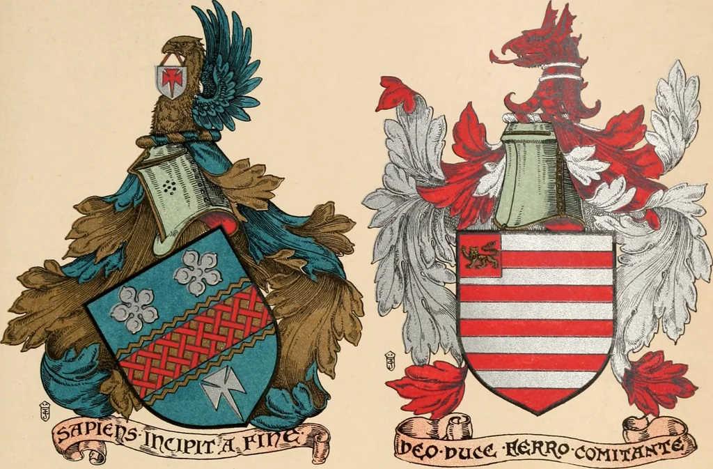 An illustration from Armorial families : a directory of gentlemen of coat-armour, 1905, leaf 876