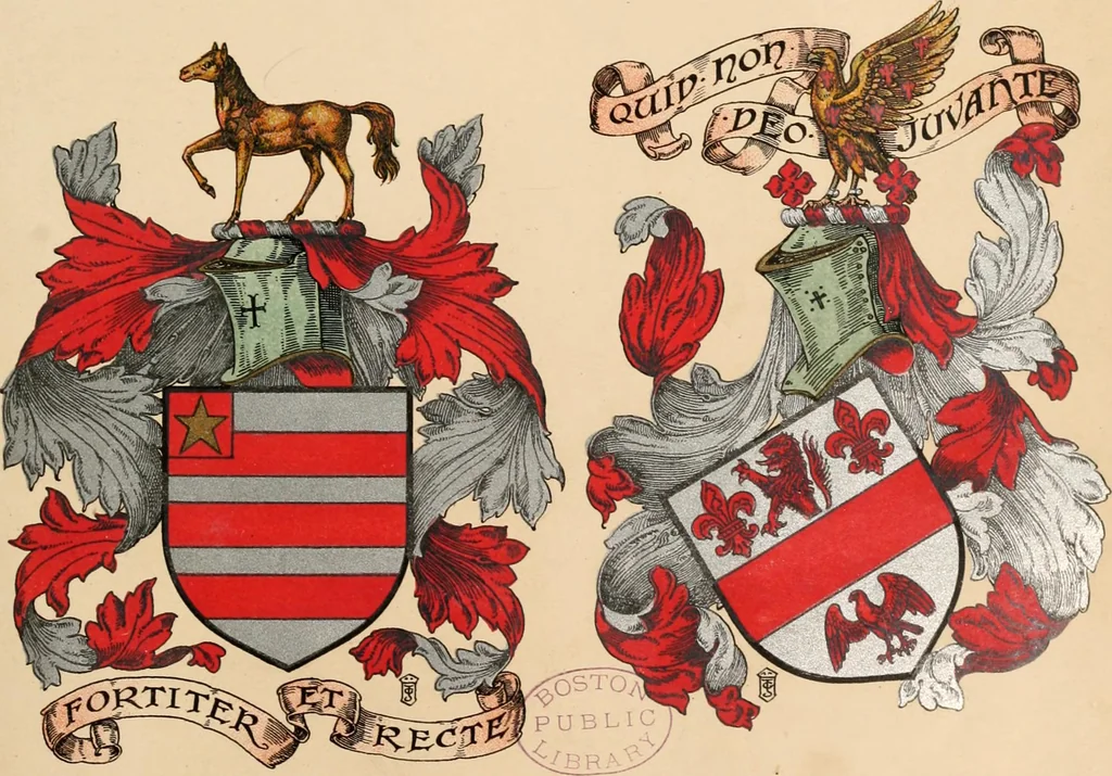 An illustration from Armorial families : a directory of gentlemen of coat-armour, 1905, leaf 876