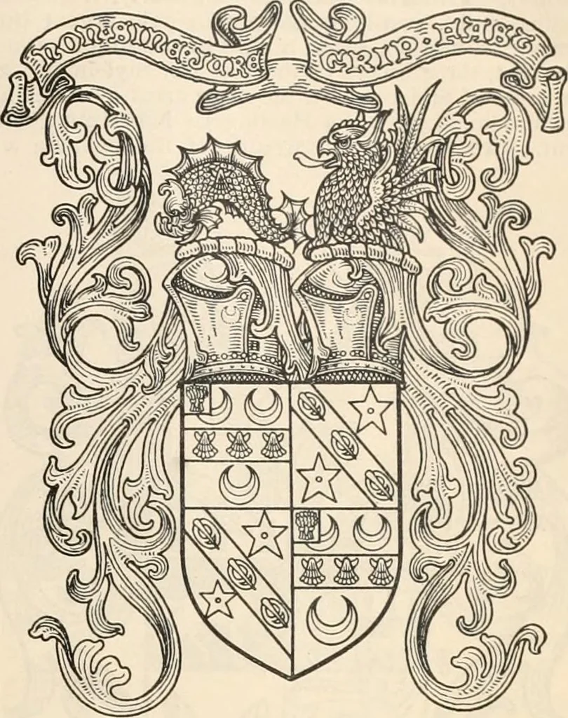 An illustration from Armorial families : a directory of gentlemen of coat-armour, 1905, leaf 908