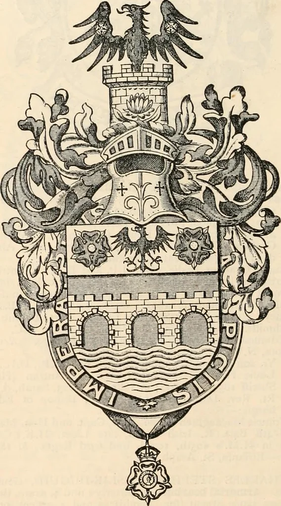 An illustration from Armorial families : a directory of gentlemen of coat-armour, 1905, leaf 909
