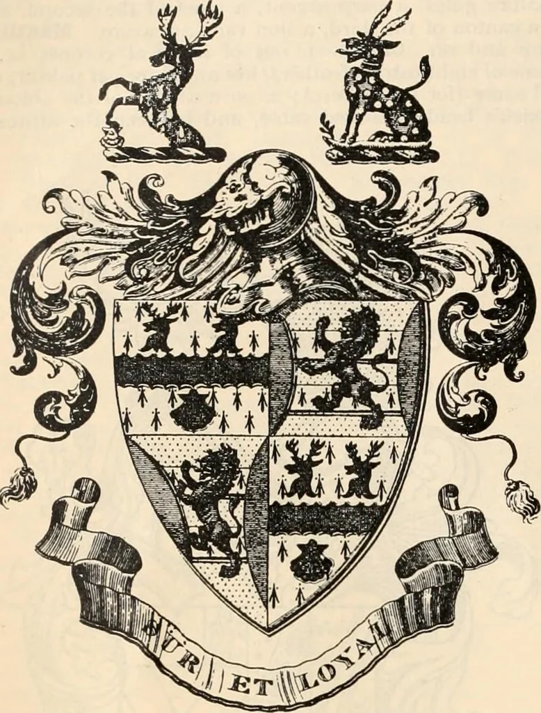 An illustration from Armorial families : a directory of gentlemen of coat-armour, 1905, leaf 91