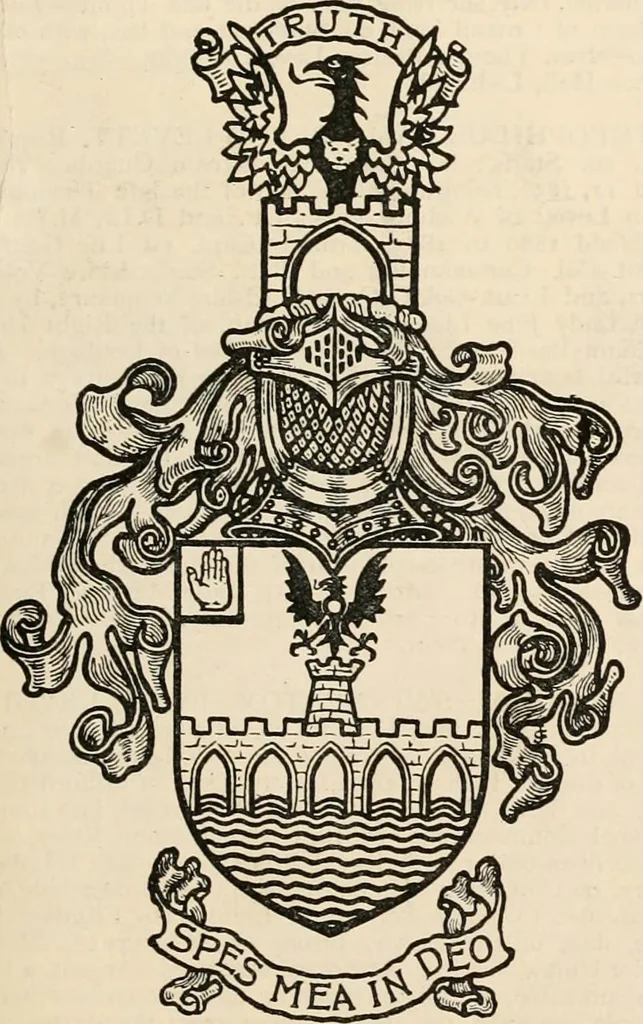An illustration from Armorial families : a directory of gentlemen of coat-armour, 1905, leaf 910