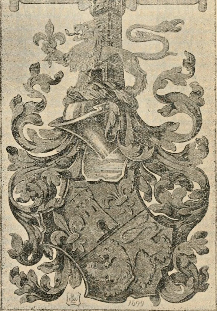 An illustration from Armorial families : a directory of gentlemen of coat-armour, 1905, leaf 916