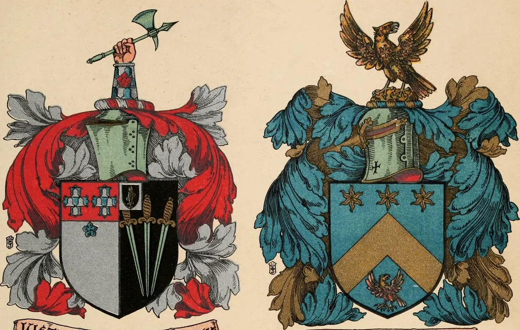 An illustration from Armorial families : a directory of gentlemen of coat-armour, 1905, leaf 930