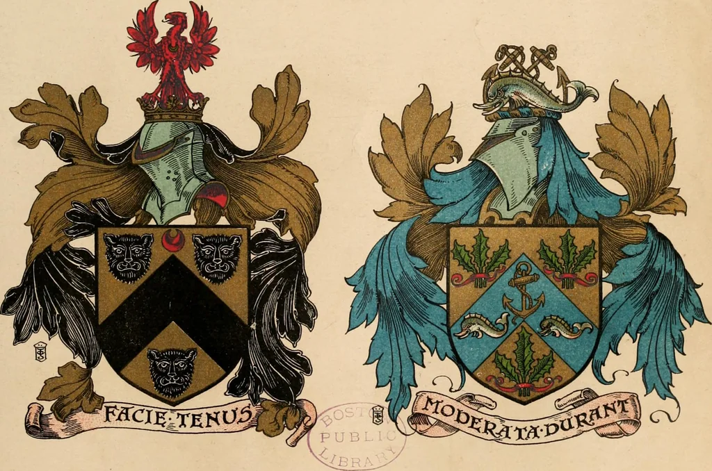 An illustration from Armorial families : a directory of gentlemen of coat-armour, 1905, leaf 930