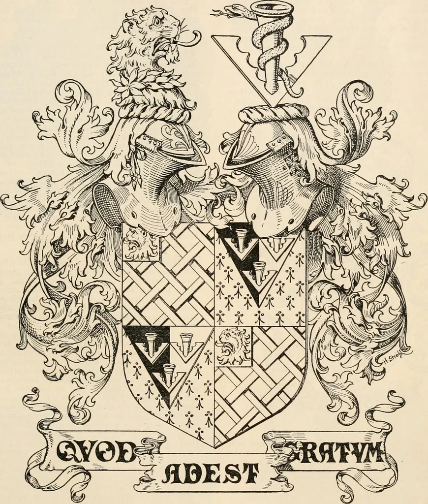 An illustration from Armorial families : a directory of gentlemen of coat-armour, 1905, leaf 946