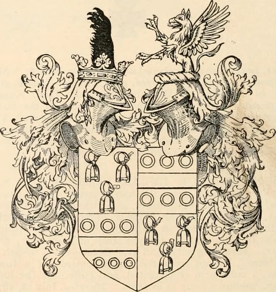 An illustration from Armorial families : a directory of gentlemen of coat-armour, 1905, leaf 953