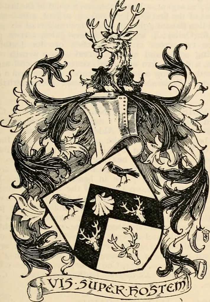 An illustration from Armorial families : a directory of gentlemen of coat-armour, 1905, leaf 96