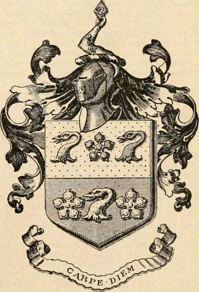 An illustration from Armorial families : a directory of gentlemen of coat-armour, 1905, leaf 98