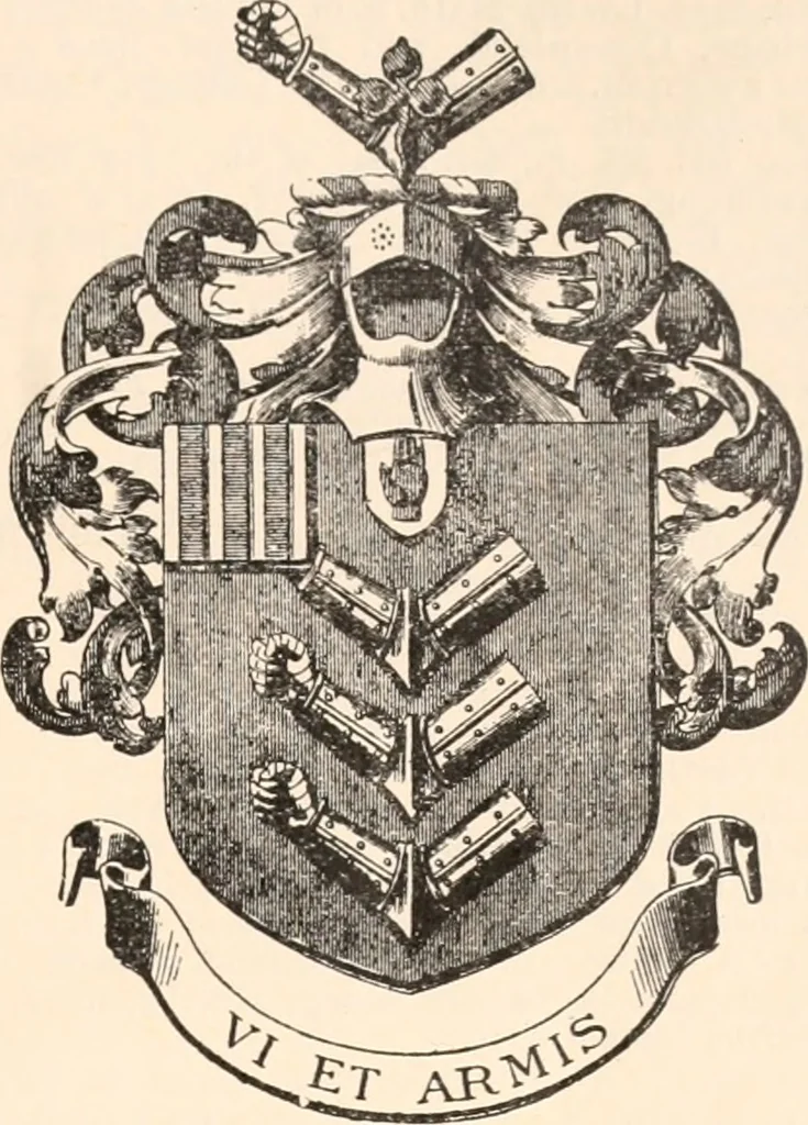 An illustration from Armorial families : a directory of gentlemen of coat-armour, 1905, leaf 100