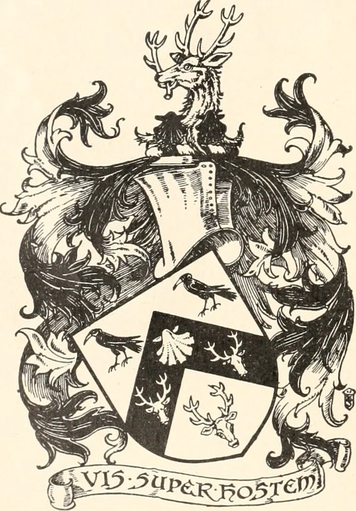 An illustration from Armorial families : a directory of gentlemen of coat-armour, 1905, leaf 127