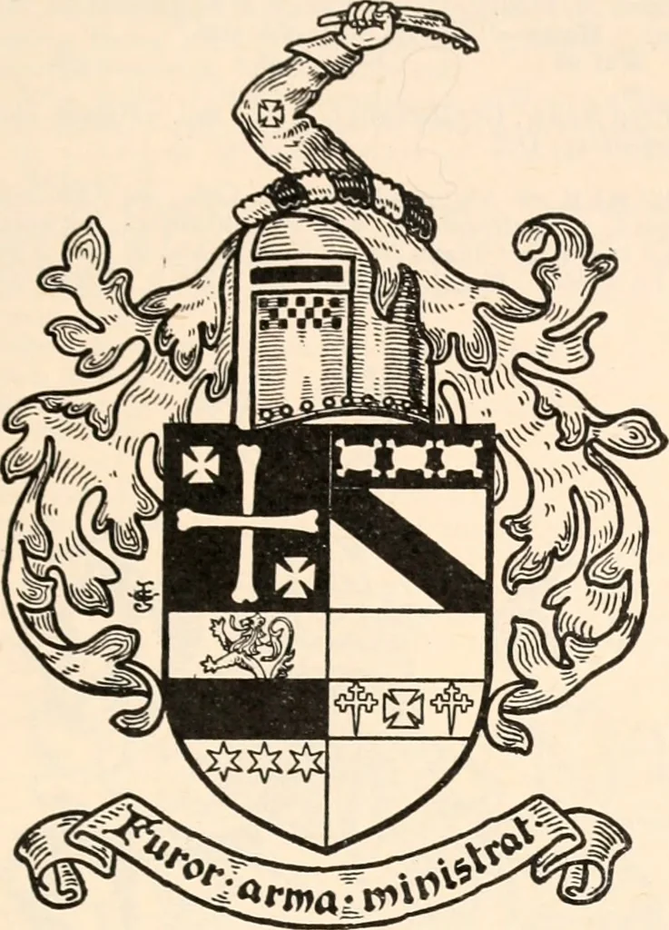 An illustration from Armorial families : a directory of gentlemen of coat-armour, 1905, leaf 128
