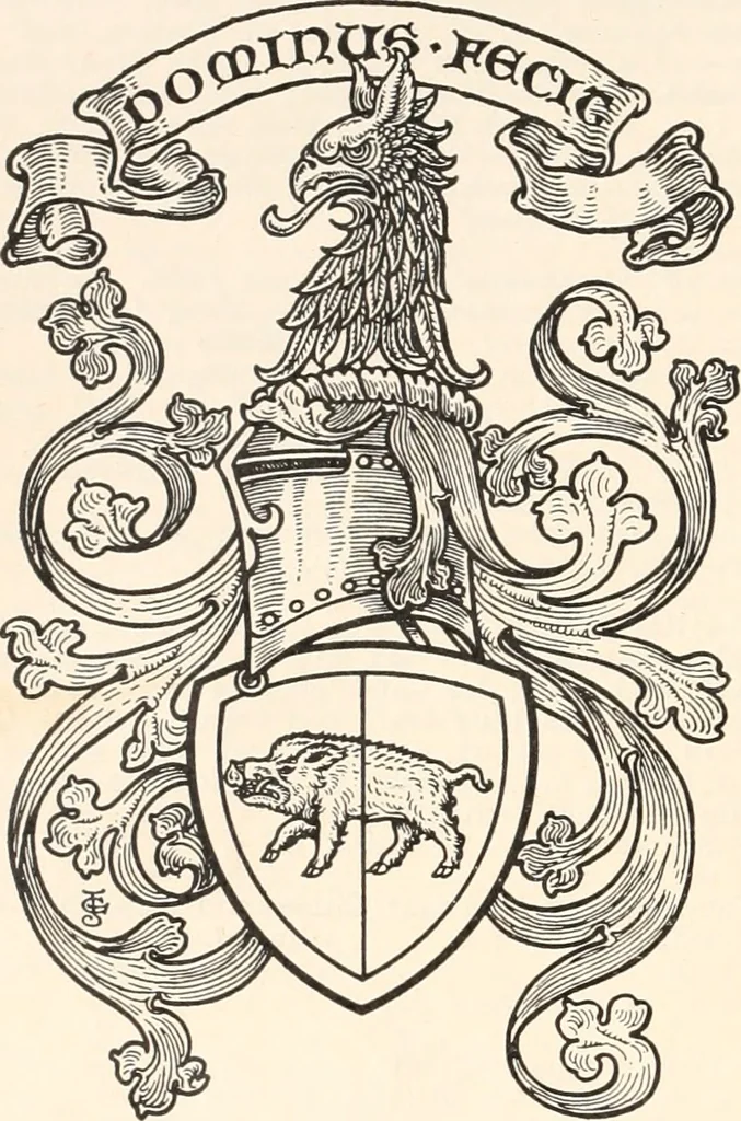 An illustration from Armorial families : a directory of gentlemen of coat-armour, 1905, leaf 129