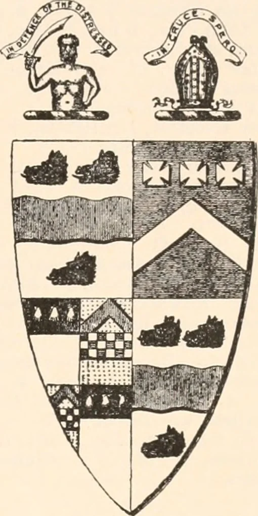 An illustration from Armorial families : a directory of gentlemen of coat-armour, 1905, leaf 142