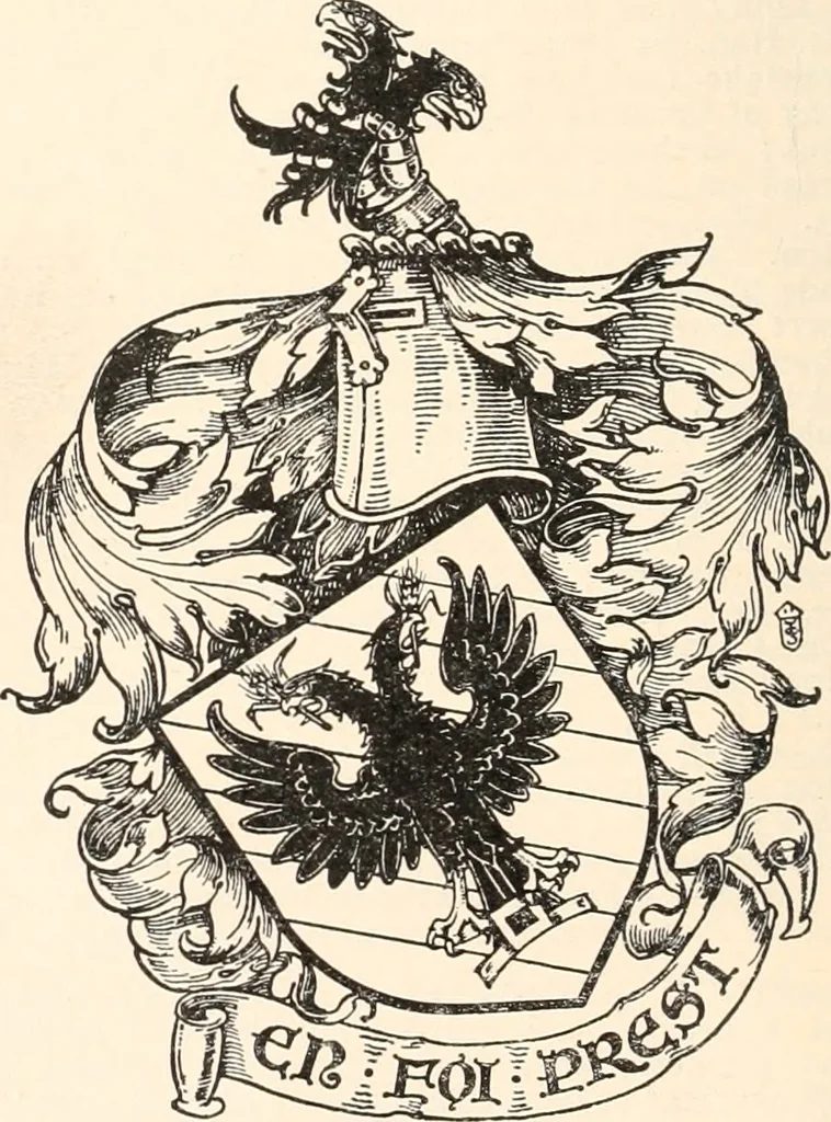 An illustration from Armorial families : a directory of gentlemen of coat-armour, 1905, leaf 145