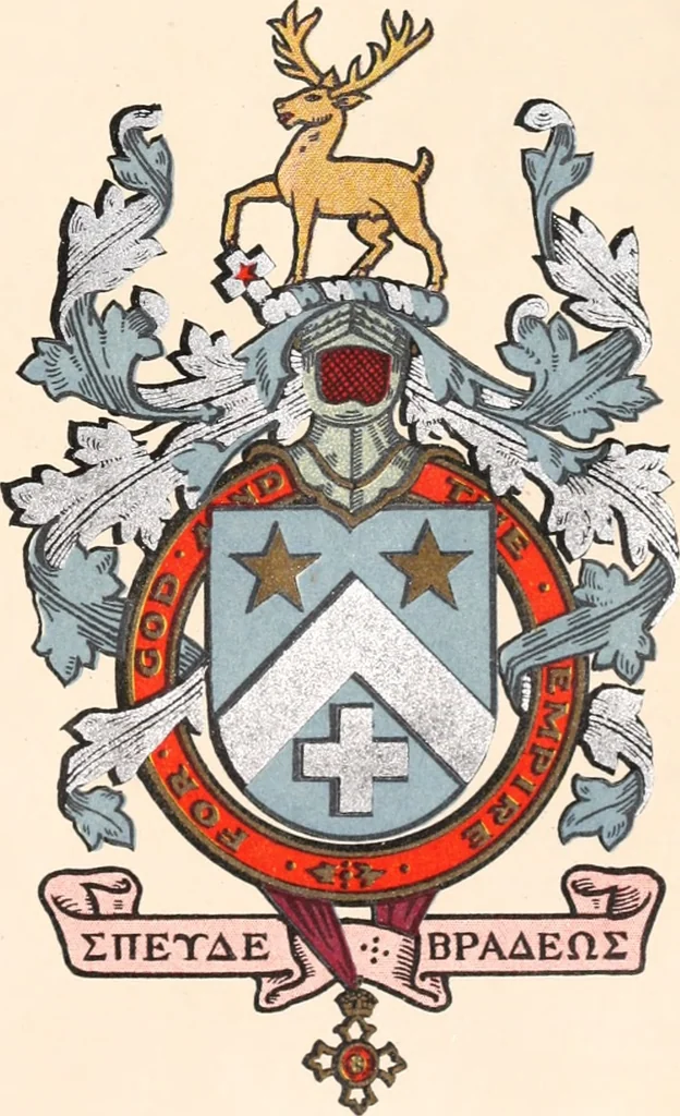 An illustration from Armorial families : a directory of gentlemen of coat-armour, 1905, leaf 152