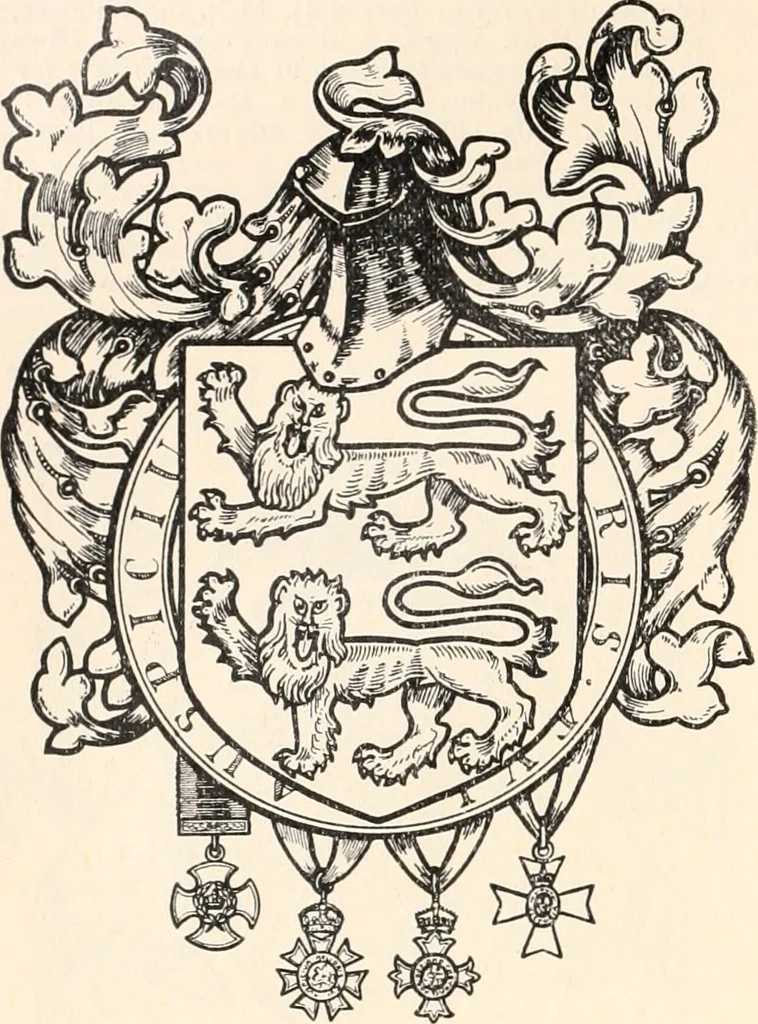 An illustration from Armorial families : a directory of gentlemen of coat-armour, 1905, leaf 157