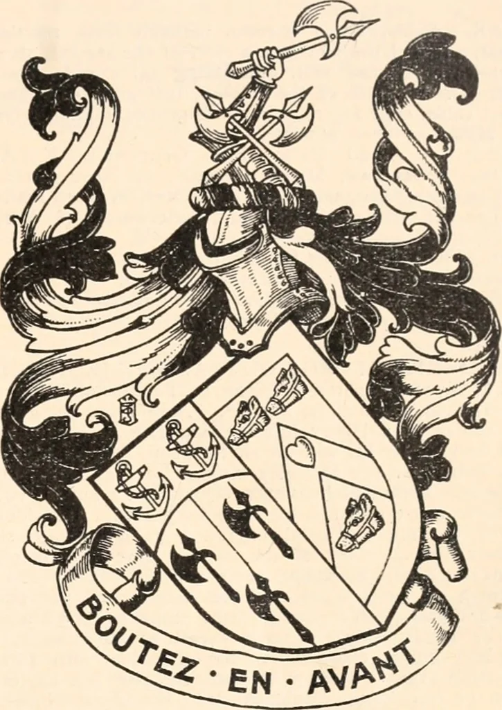 An illustration from Armorial families : a directory of gentlemen of coat-armour, 1905, leaf 166
