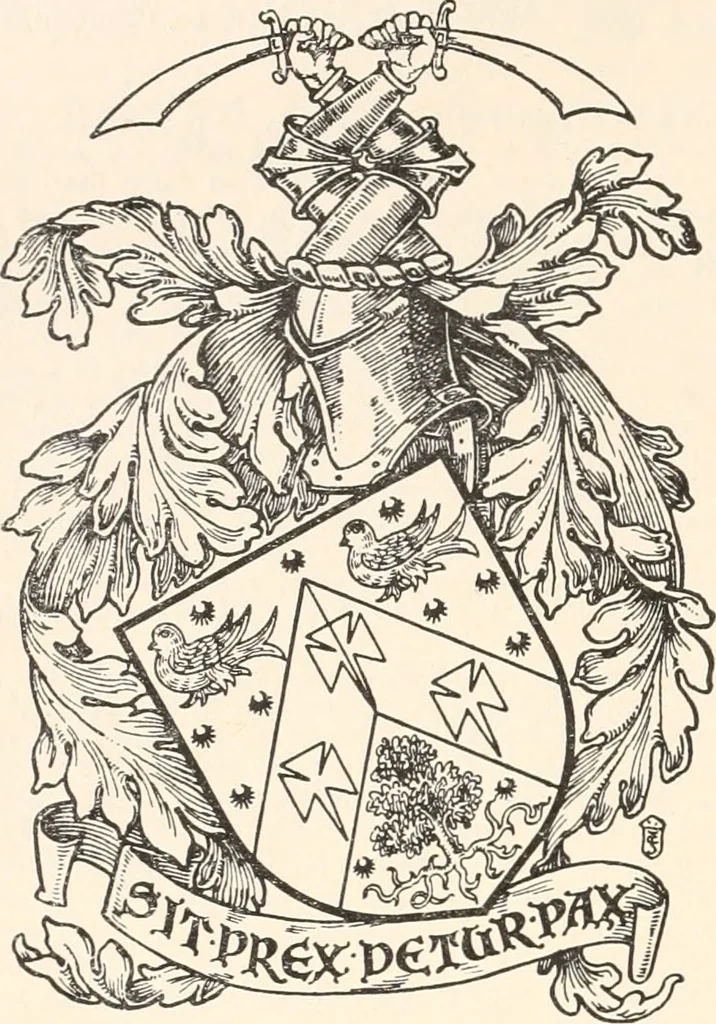 An illustration from Armorial families : a directory of gentlemen of coat-armour, 1905, leaf 187