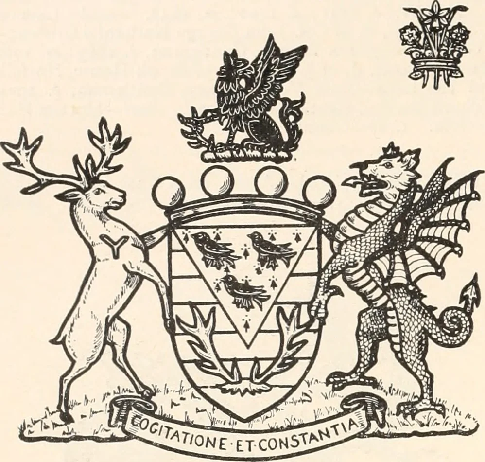 An illustration from Armorial families : a directory of gentlemen of coat-armour, 1905, leaf 195