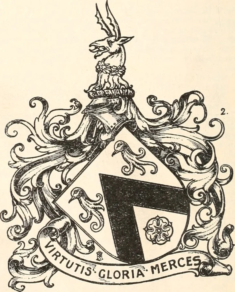An illustration from Armorial families : a directory of gentlemen of coat-armour, 1905, leaf 203