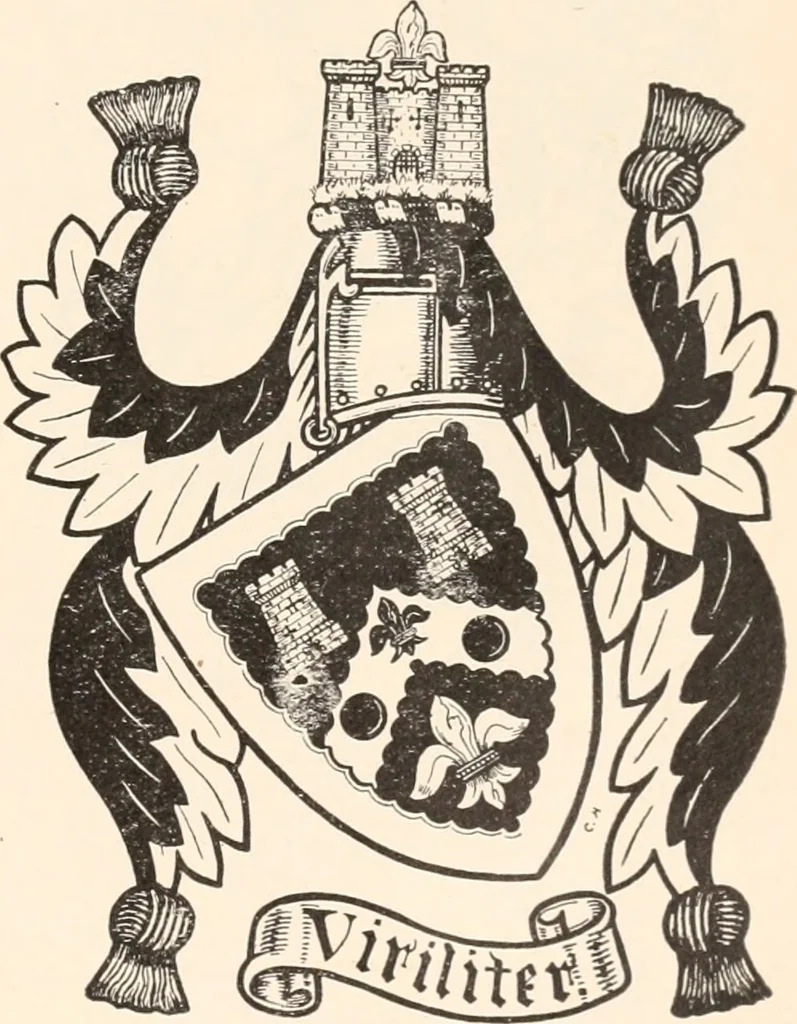 An illustration from Armorial families : a directory of gentlemen of coat-armour, 1905, leaf 212