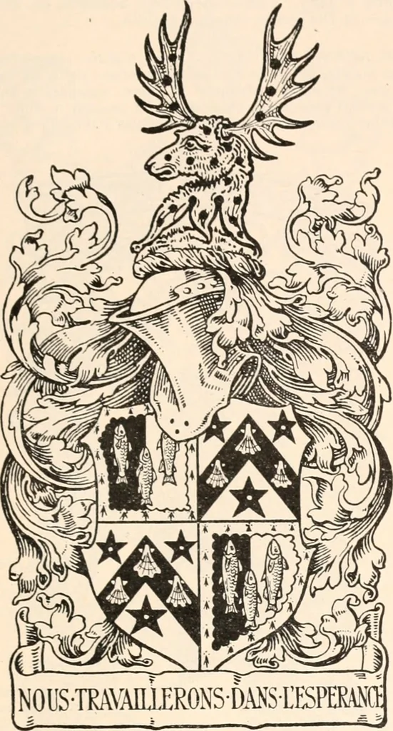An illustration from Armorial families : a directory of gentlemen of coat-armour, 1905, leaf 218
