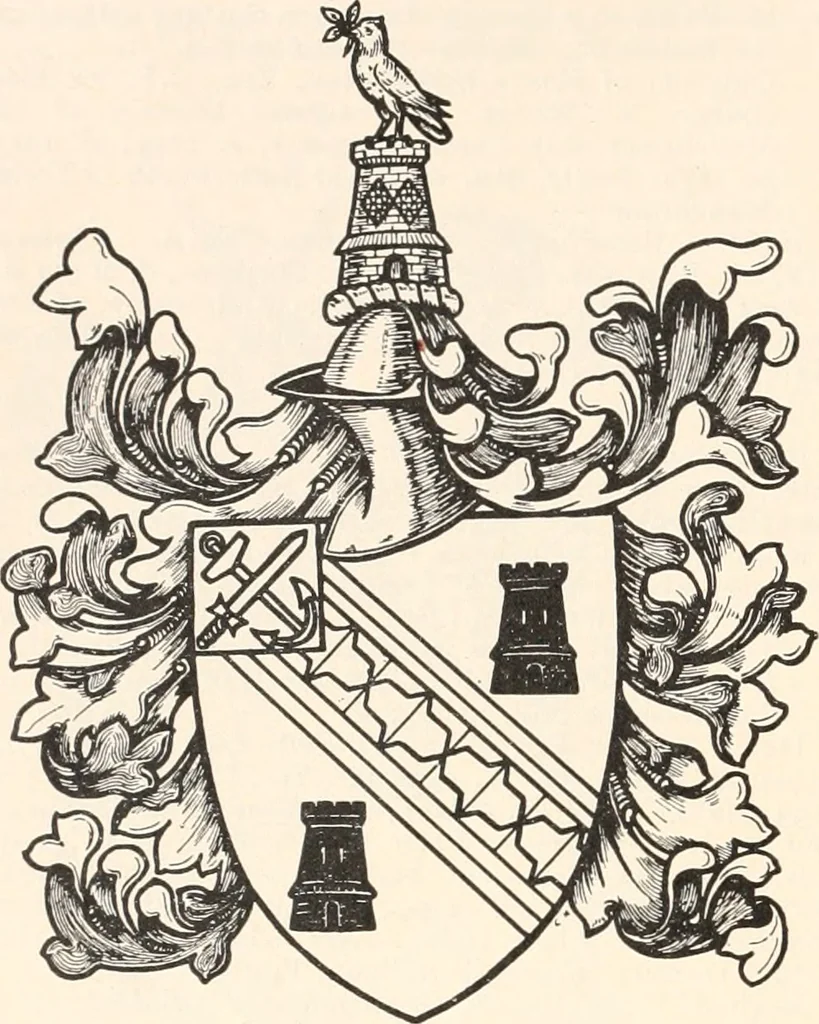 An illustration from Armorial families : a directory of gentlemen of coat-armour, 1905, leaf 231