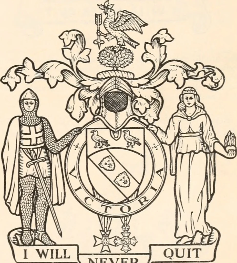 An illustration from Armorial families : a directory of gentlemen of coat-armour, 1905, leaf 244