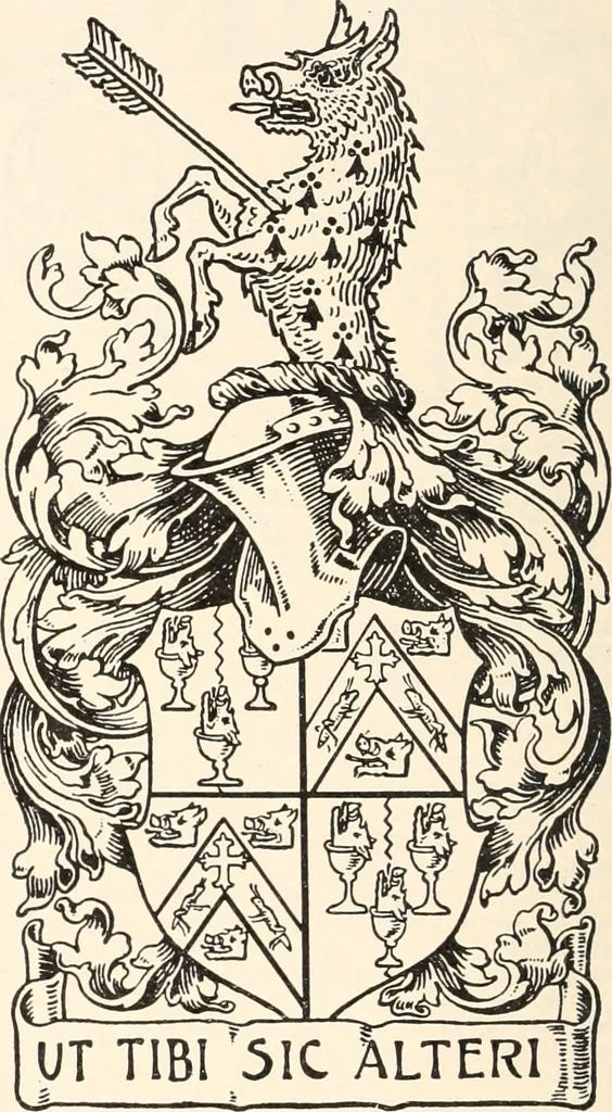 An illustration from Armorial families : a directory of gentlemen of coat-armour, 1905, leaf 251
