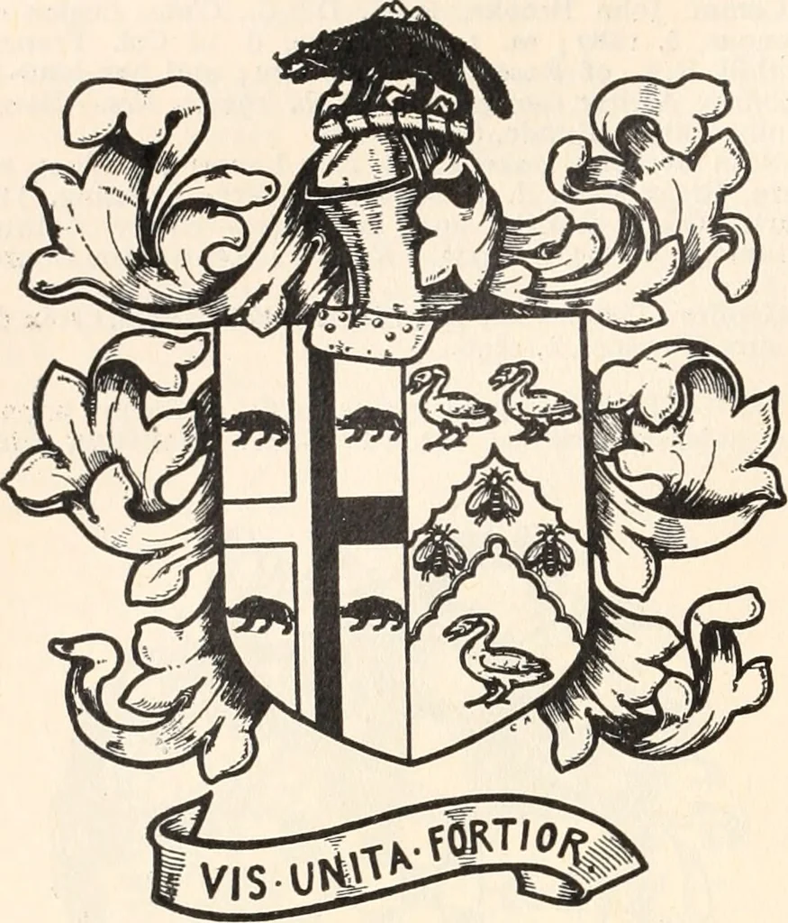 An illustration from Armorial families : a directory of gentlemen of coat-armour, 1905, leaf 281