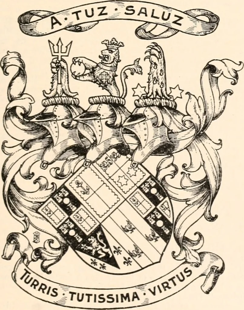 An illustration from Armorial families : a directory of gentlemen of coat-armour, 1905, leaf 366
