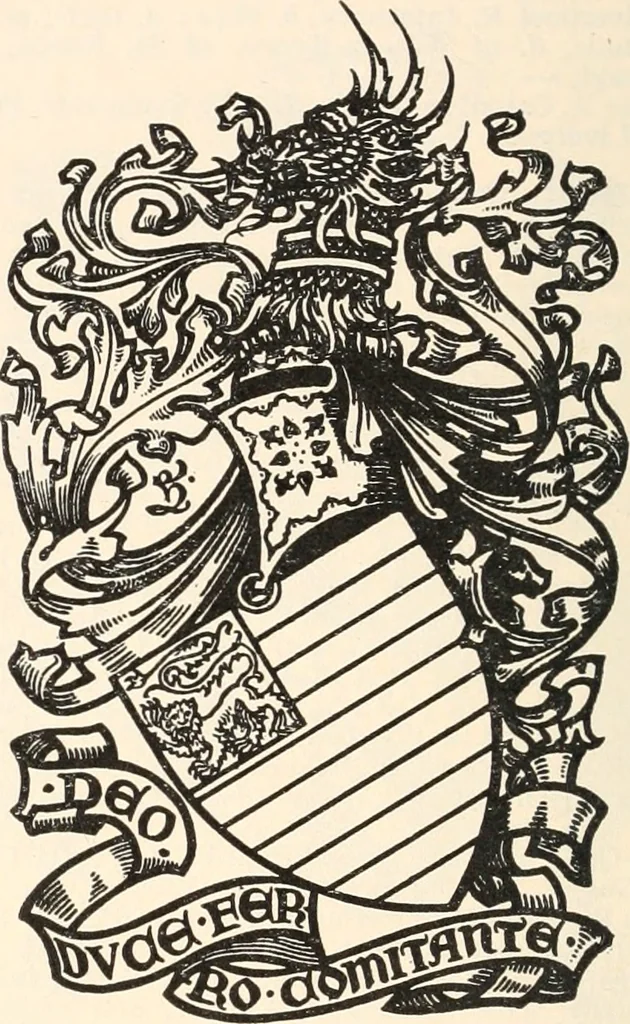 An illustration from Armorial families : a directory of gentlemen of coat-armour, 1905, leaf 383