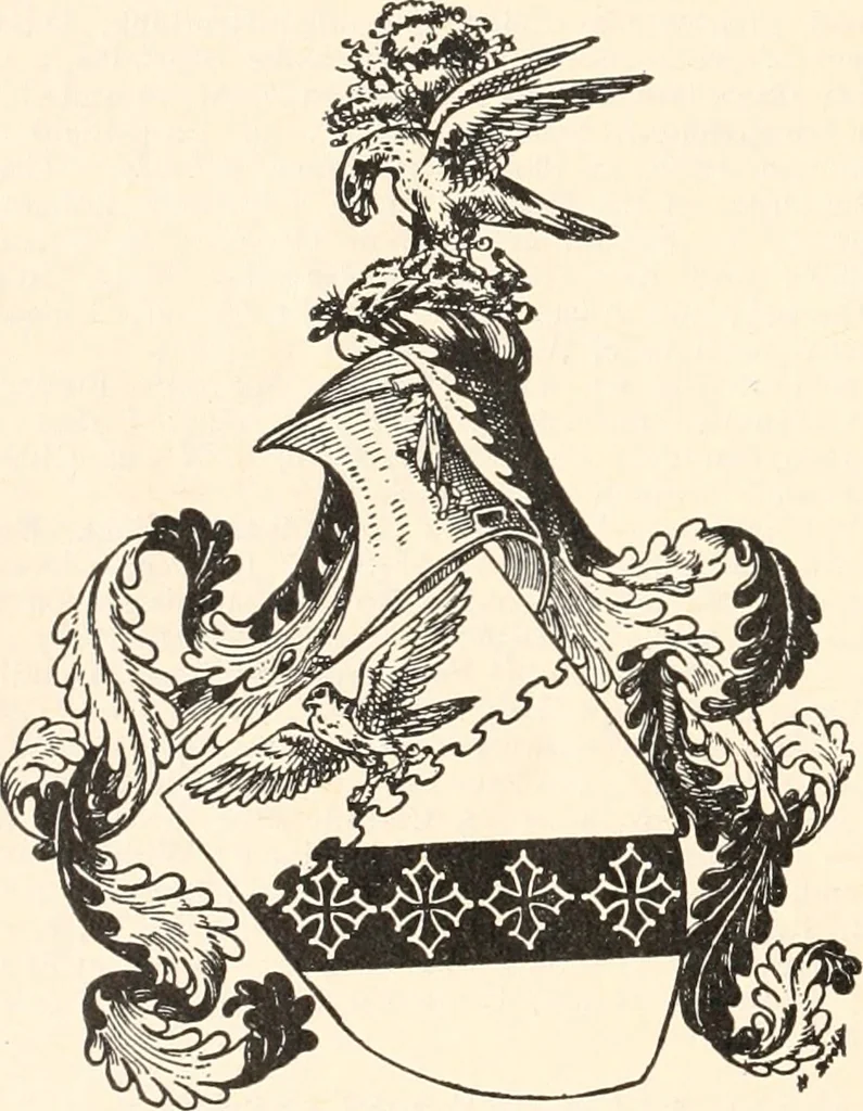An illustration from Armorial families : a directory of gentlemen of coat-armour, 1905, leaf 389