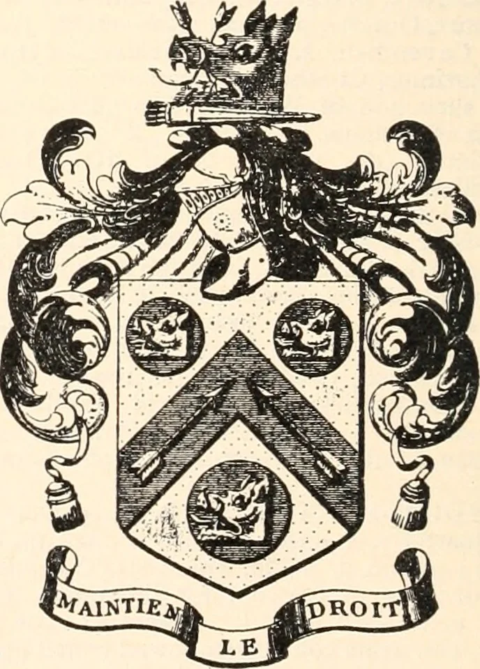 An illustration from Armorial families : a directory of gentlemen of coat-armour, 1905, leaf 389