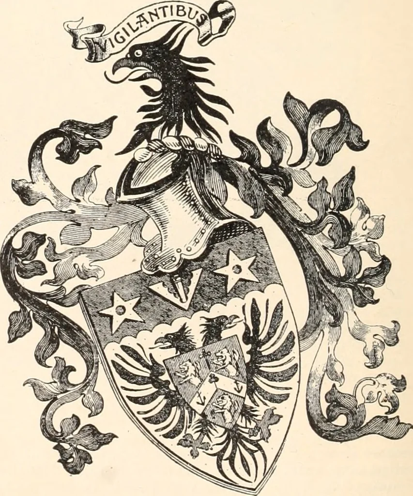An illustration from Armorial families : a directory of gentlemen of coat-armour, 1905, leaf 69