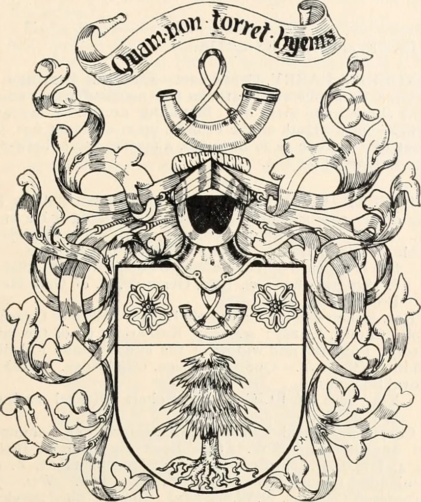 An illustration from Armorial families : a directory of gentlemen of coat-armour, 1905, leaf 110