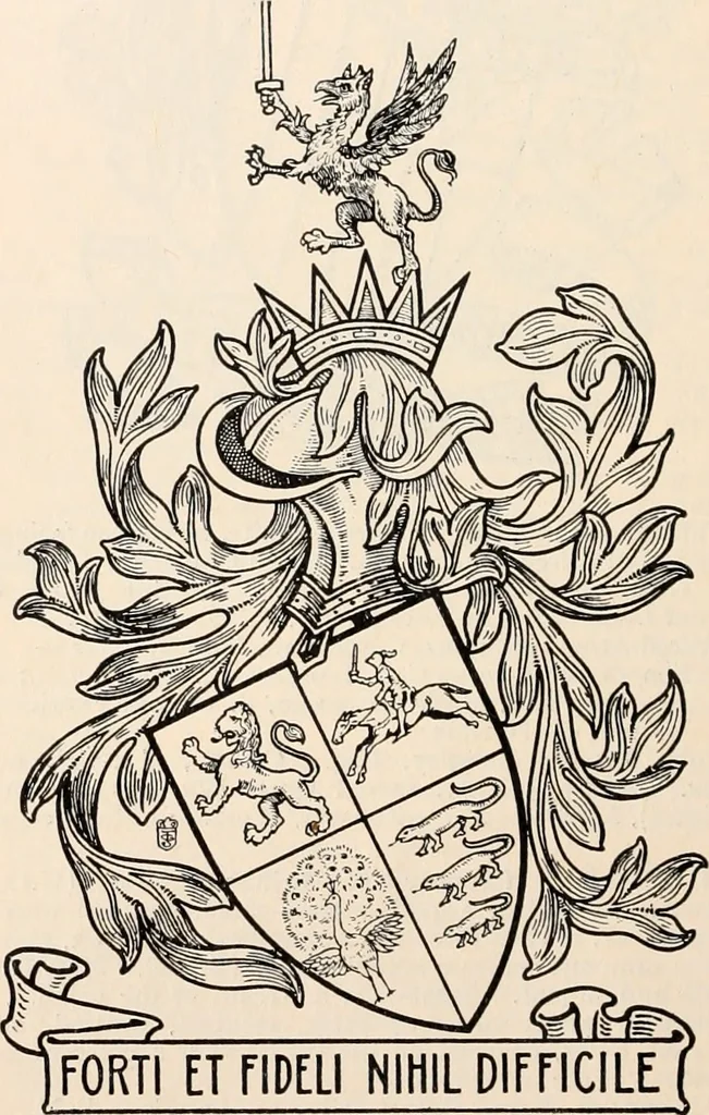 An illustration from Armorial families : a directory of gentlemen of coat-armour, 1905, leaf 123