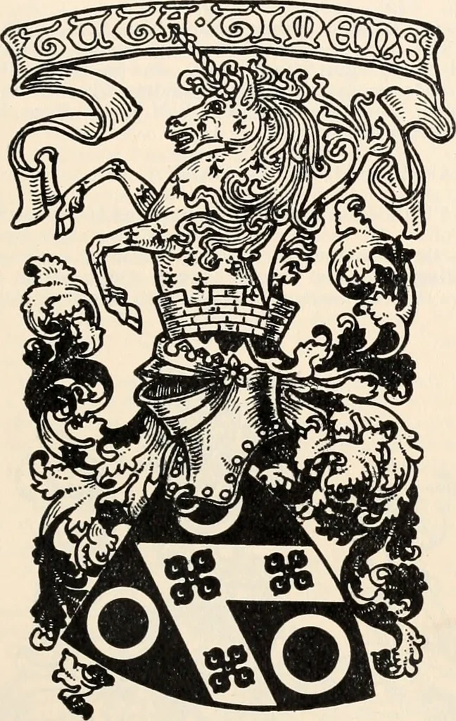 An illustration from Armorial families : a directory of gentlemen of coat-armour, 1905, leaf 136
